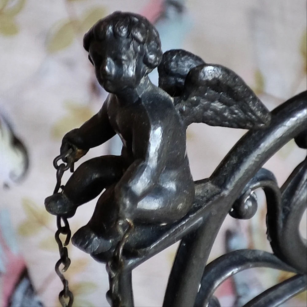 Victorian Cherub Wine Bottle Holder  Vintage Home Decor Vase Conversation Piece